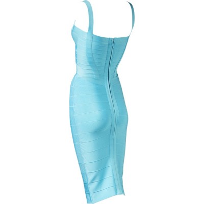 'Ada' licht blauwe midi bandage jurk 